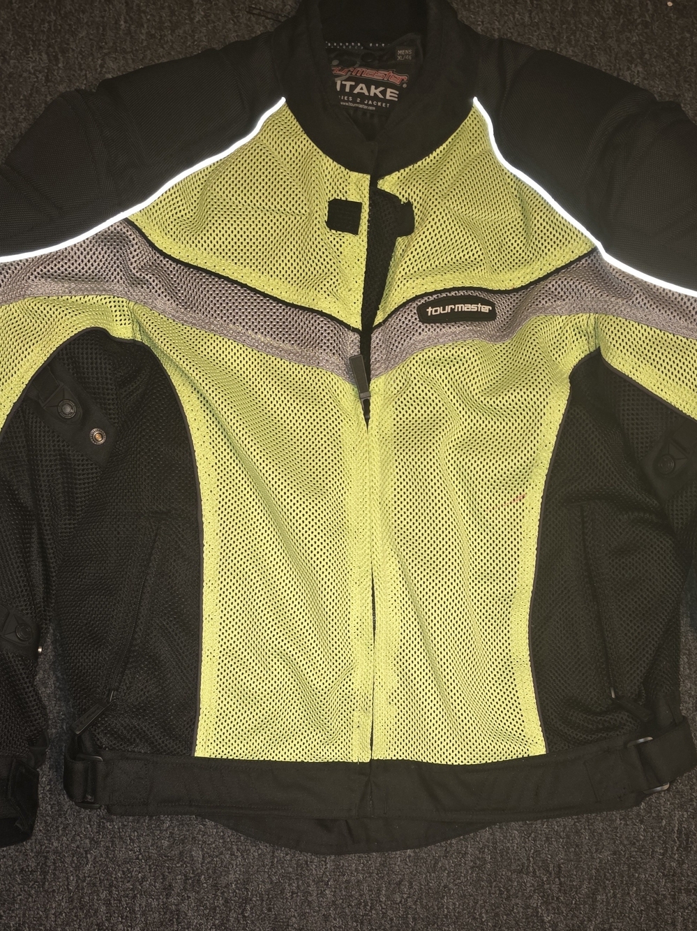 Tour Master Mens High-Visibility Mesh Motorcycle Jacket - Yellow/Black